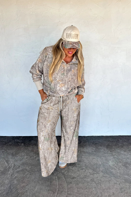 Drift Away Camo Wide Leg Jogger [[PRE-ORDER]]