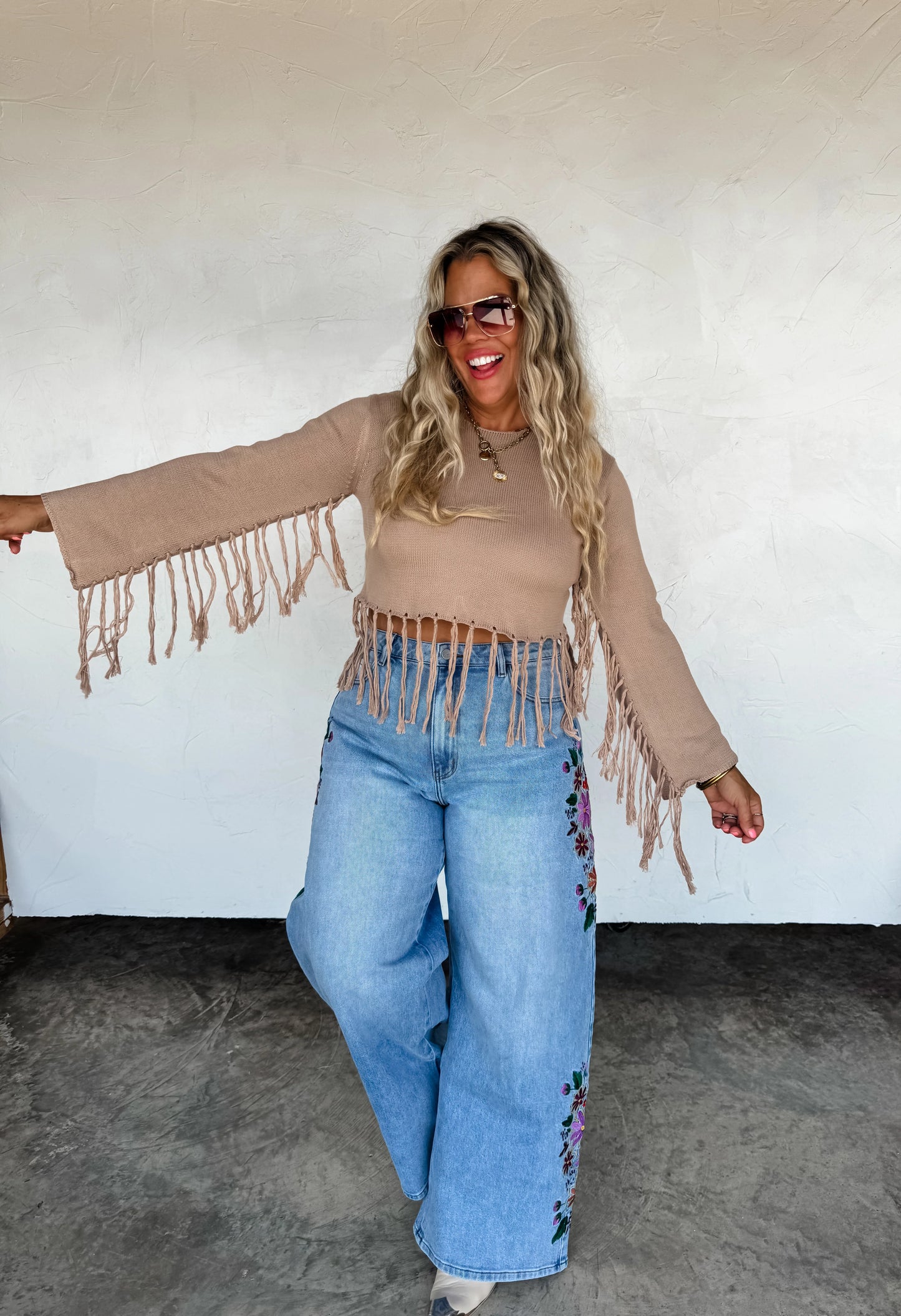 2ND CUT!! ETA APRIL 2026 // EVIE FLORAL EMBROIDERED JEANS
