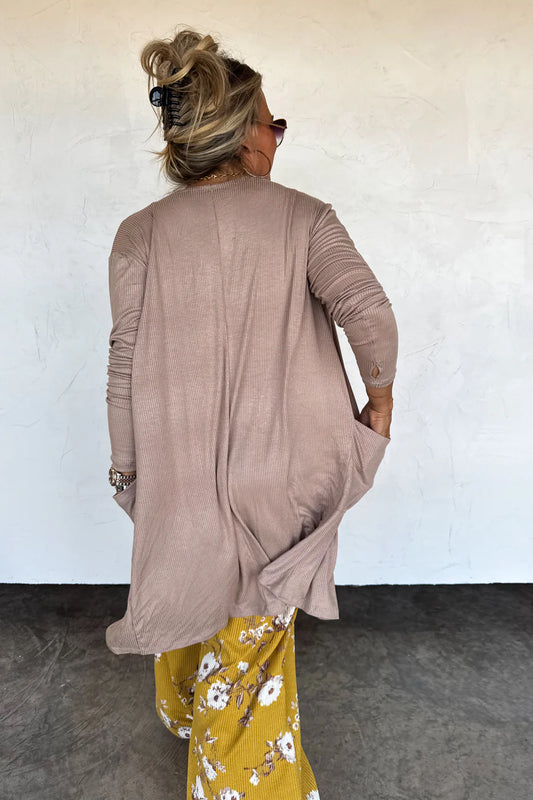 Mocha Ribbed Cardigan [[PRE-ORDER]]