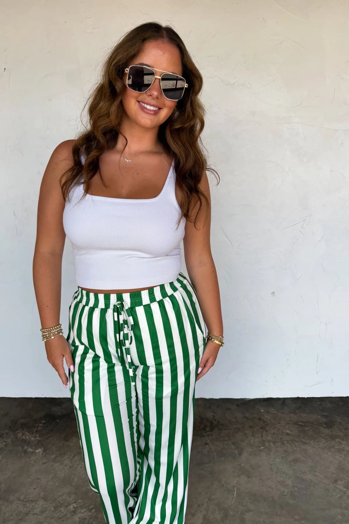 Gameday Haddie Pants Green Stripe