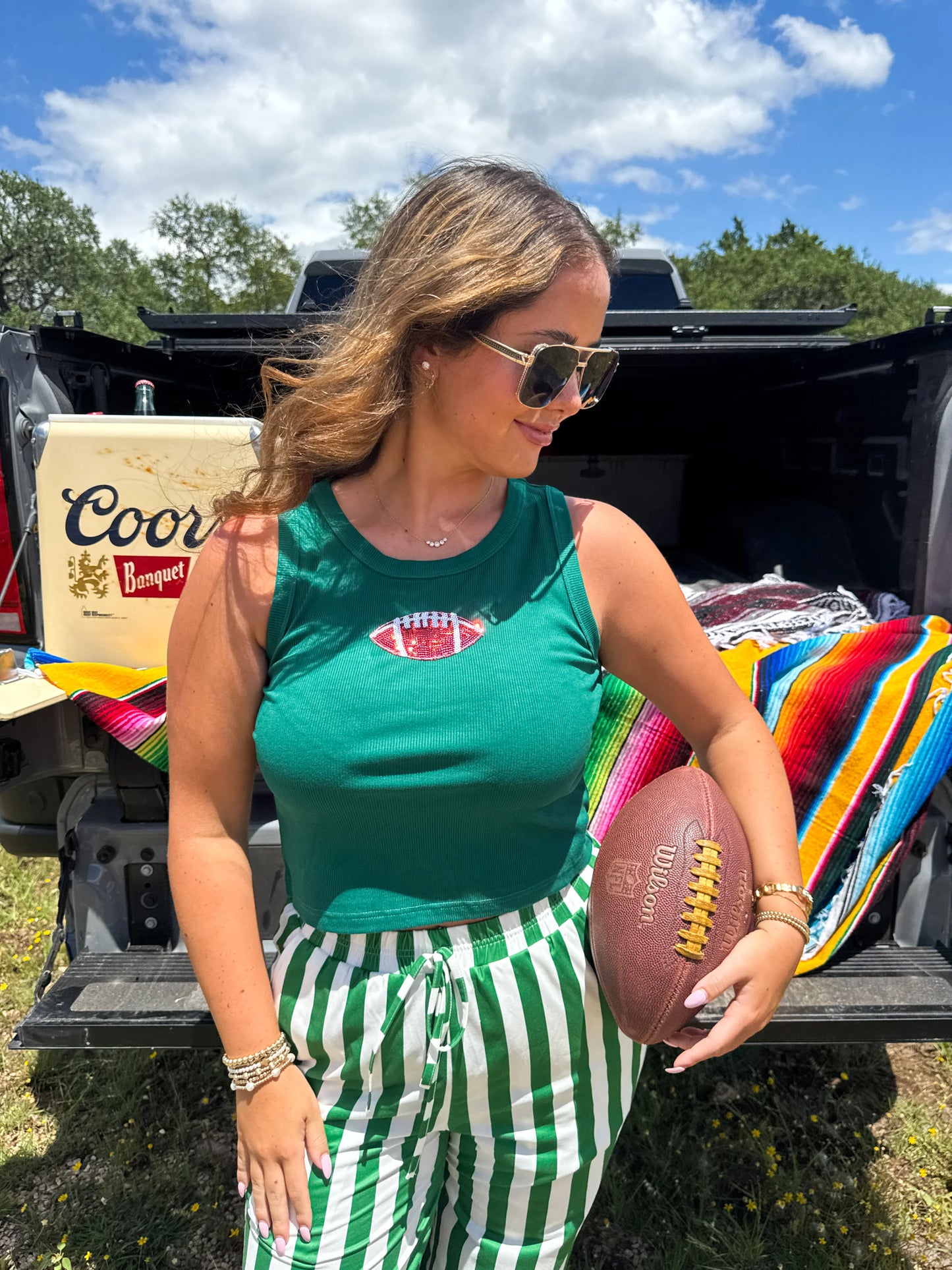 Football Season Tank in Green