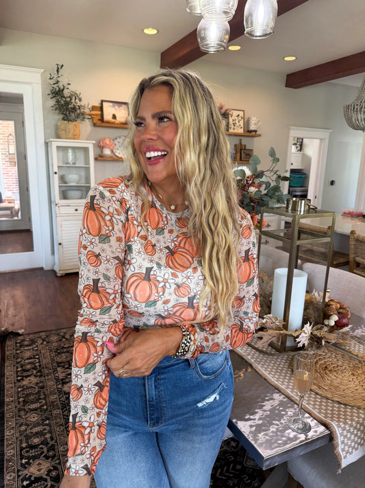 Harvest Bloom Mesh Top