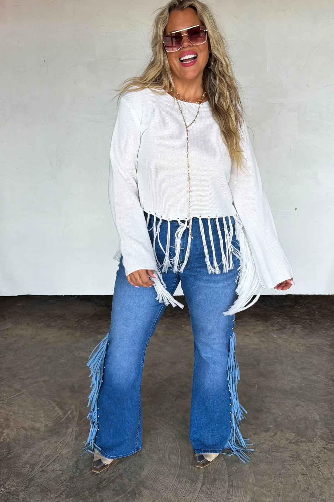 WHITE FRINGE BENEFITS TOP