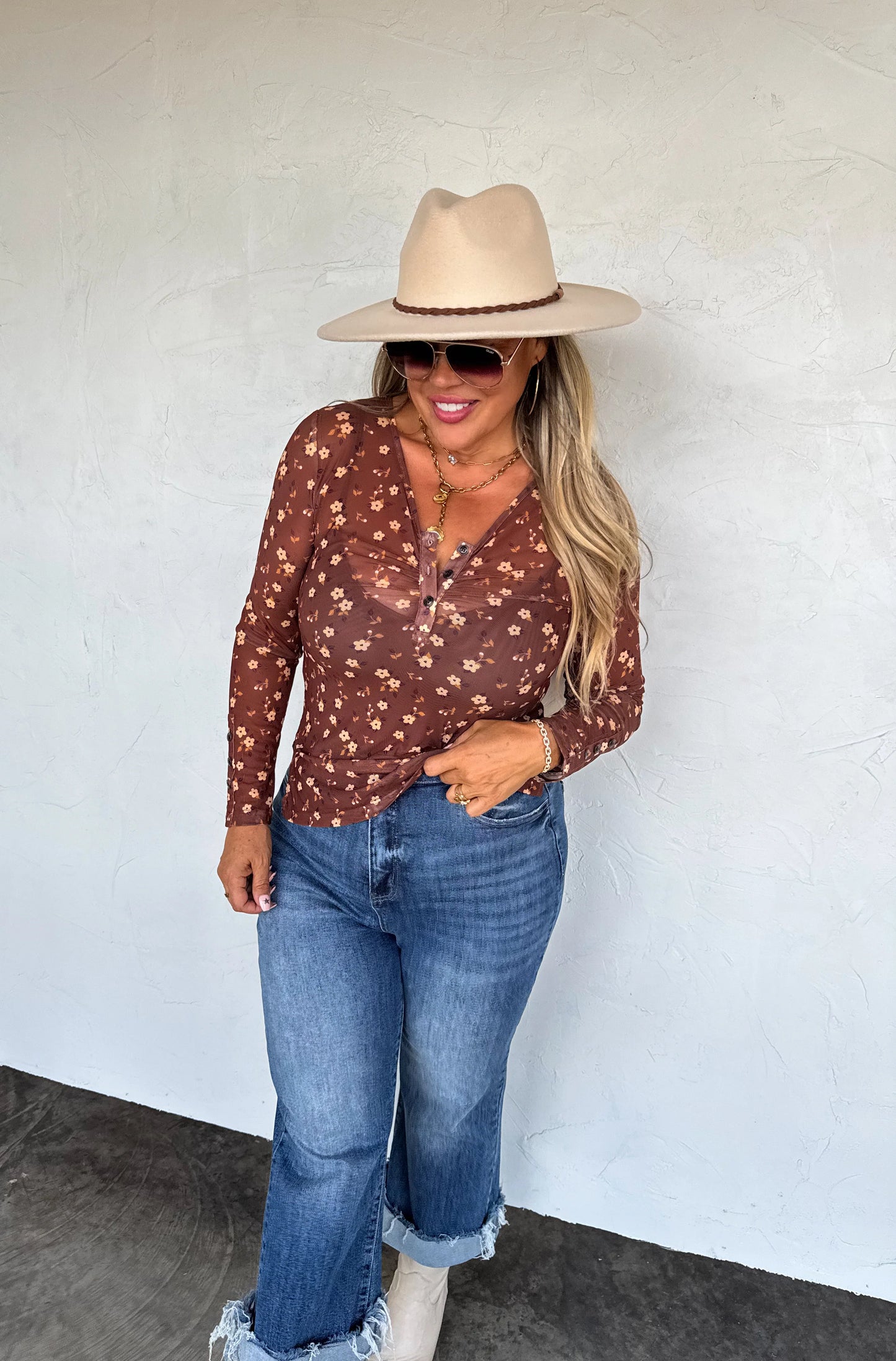 Annie V-Neck Mesh Top [PRE-ORDER]]