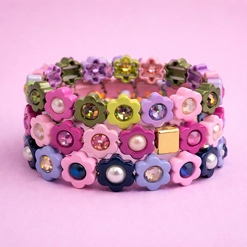 Daisy Pink/Green Bracelet