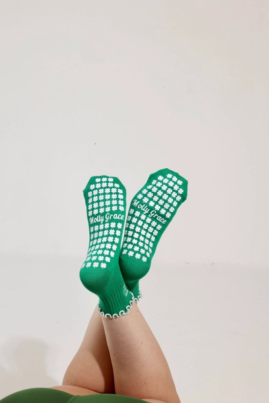 St. Baddie Shamrock Grip Socks