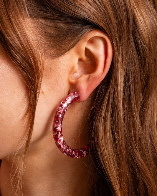 Blush Pink Confetti Hoops