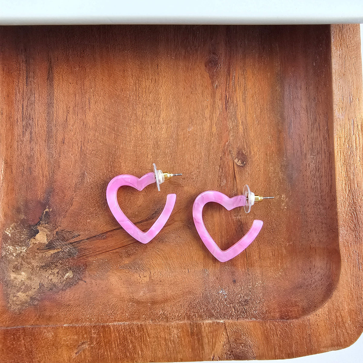Mini Heart Hoops - Bubblegum Bliss