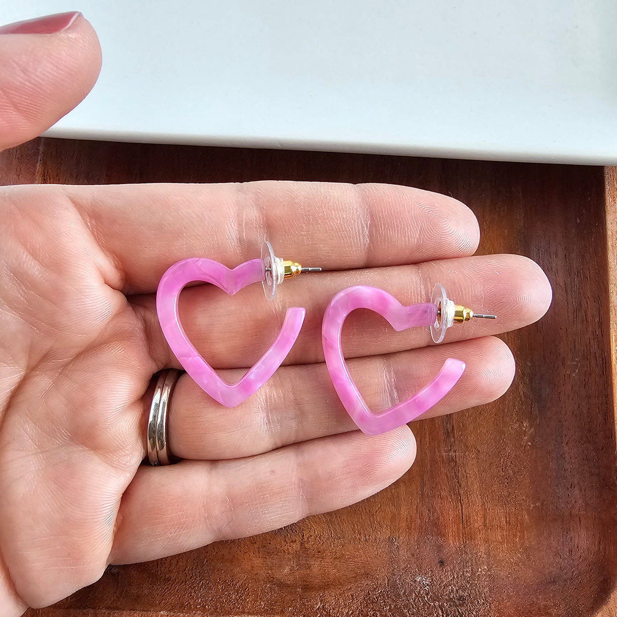 Mini Heart Hoops - Bubblegum Bliss