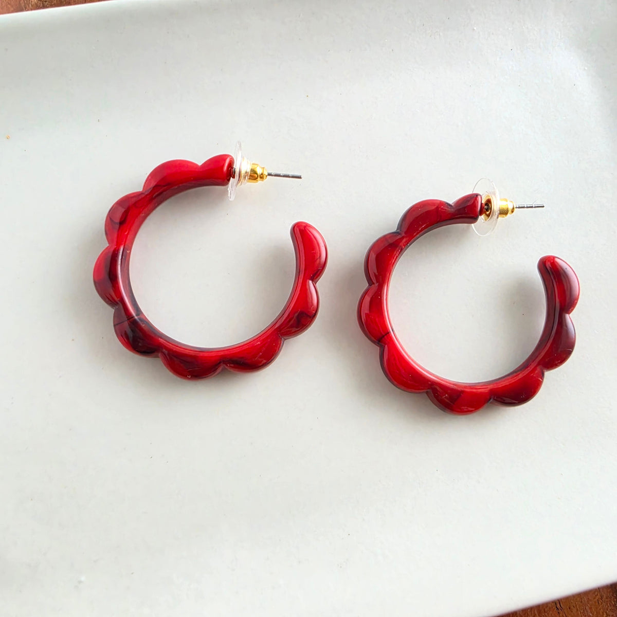 Scarlett Hoops - Crimson Red