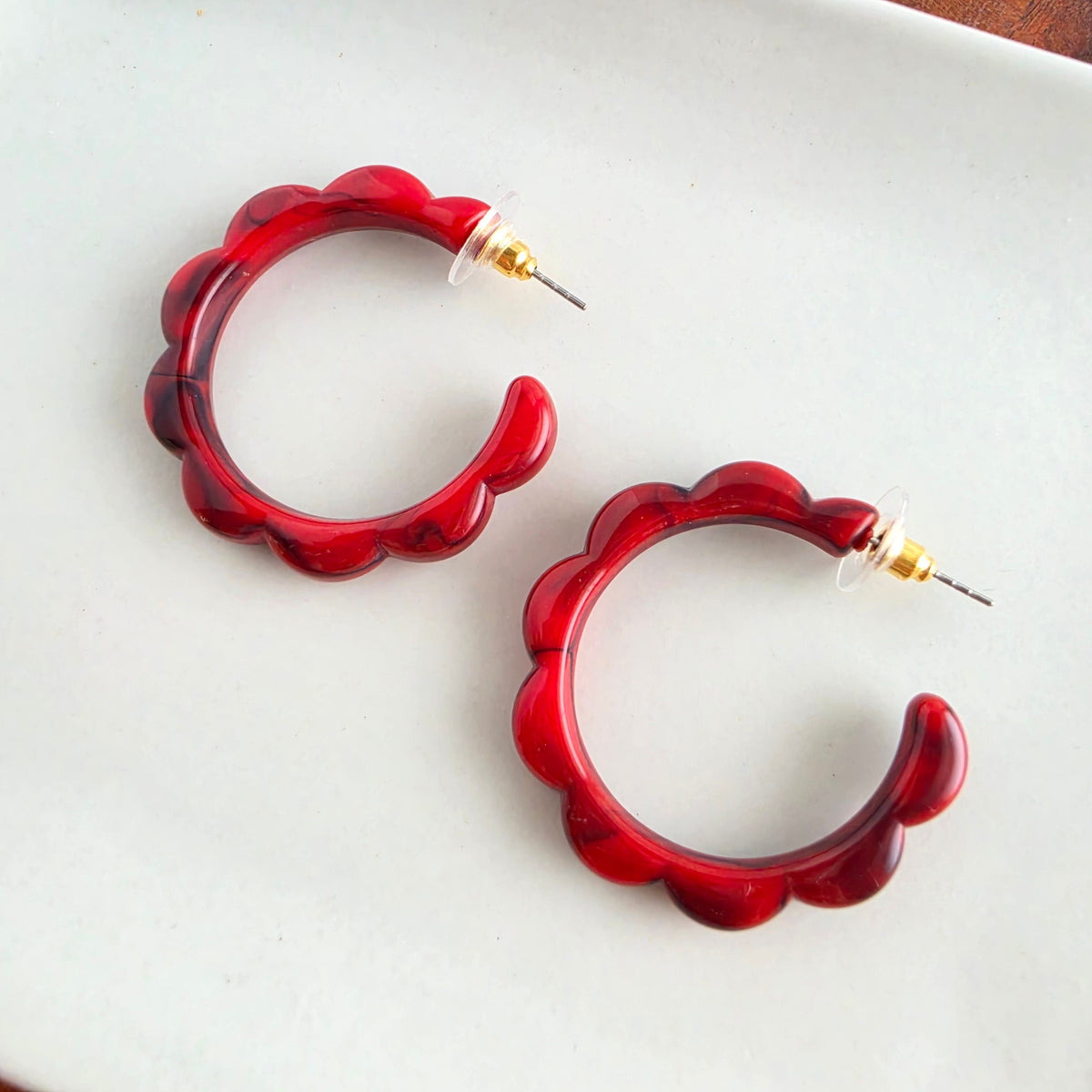 Scarlett Hoops - Crimson Red
