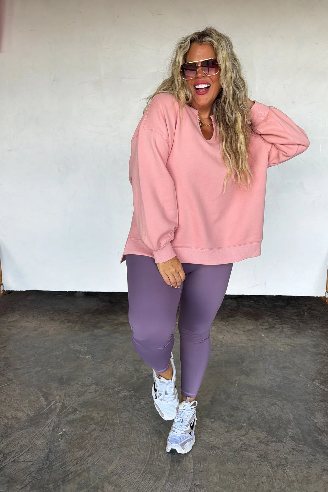 Lived In Oversized Pullover in Pink
