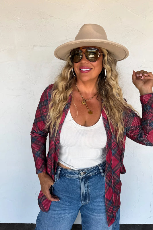 Red Plaid Lola Cardigan [[PRE-ORDER]]