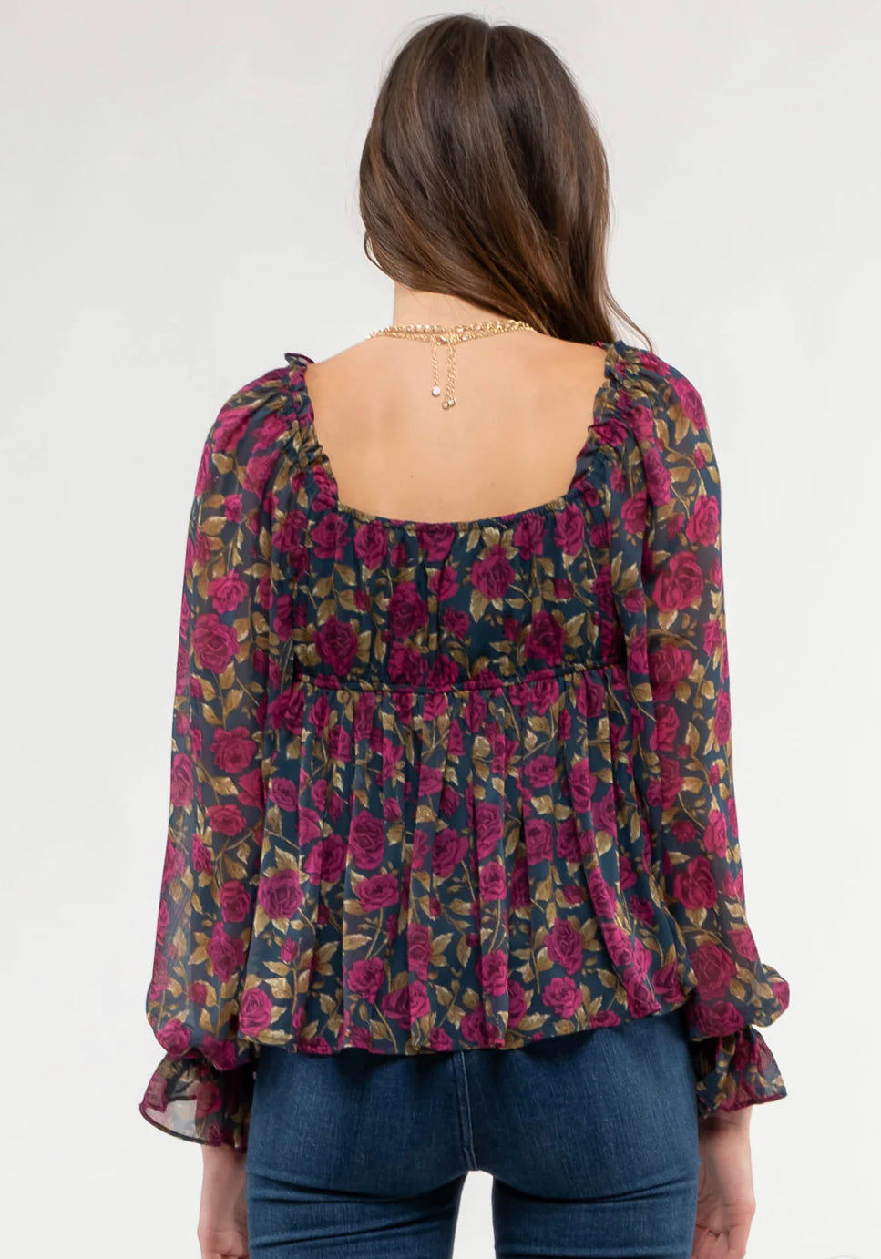 ** P/U at The French Twist only ** Floral Babydoll Blouse
