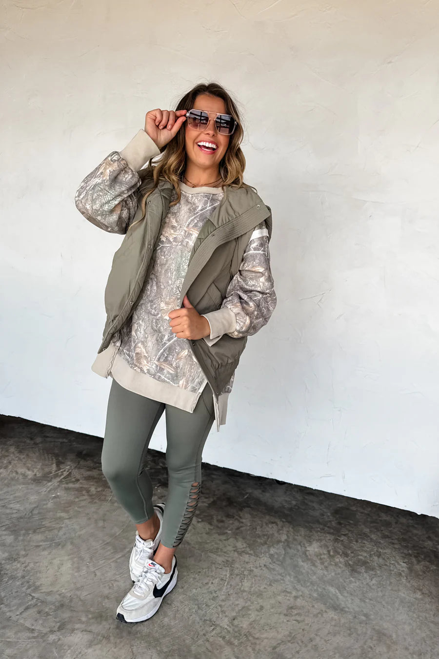 Dusty Olive Harlow Puffer Vest