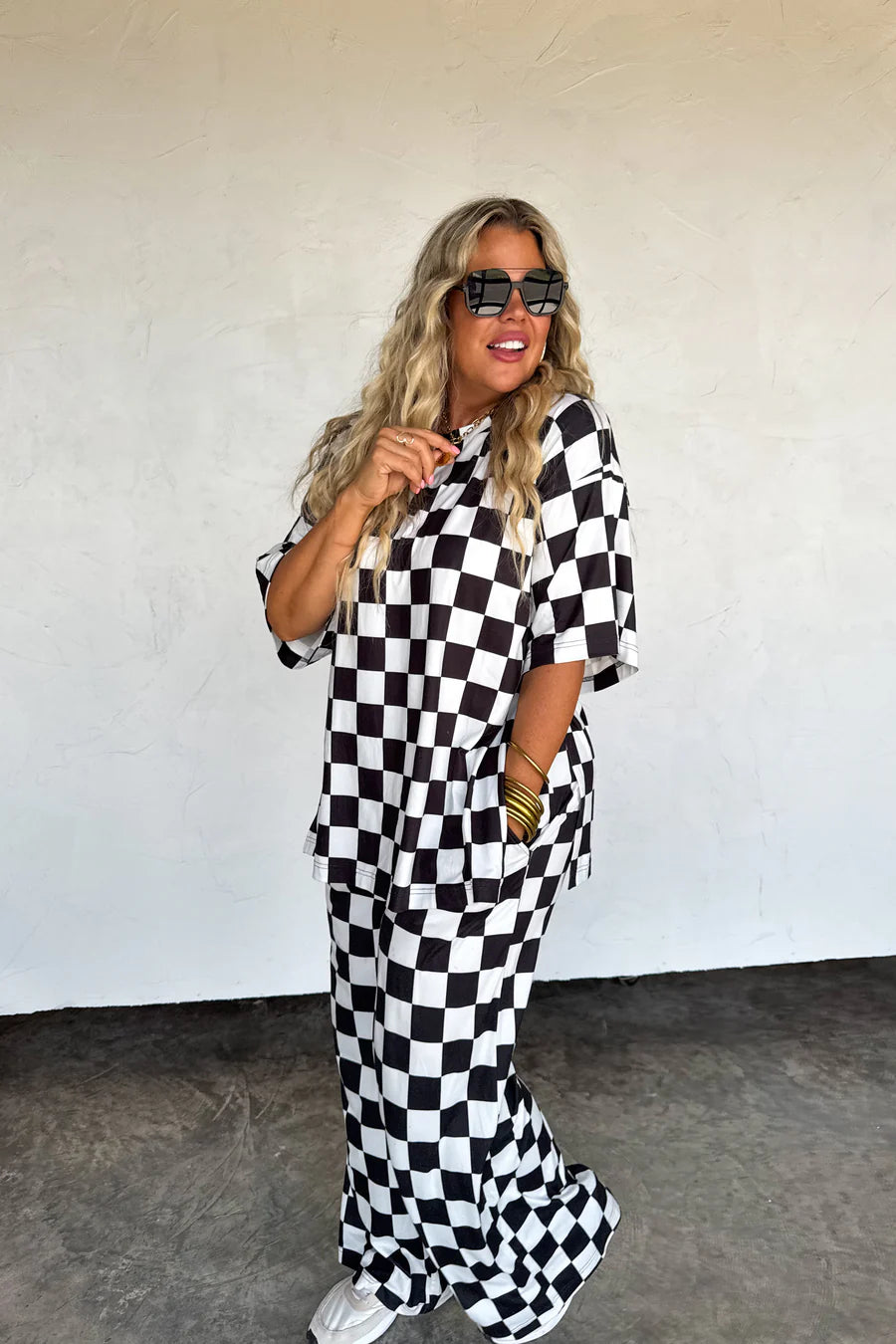 Check Side Slit Top Black [[PRE-ORDER]]