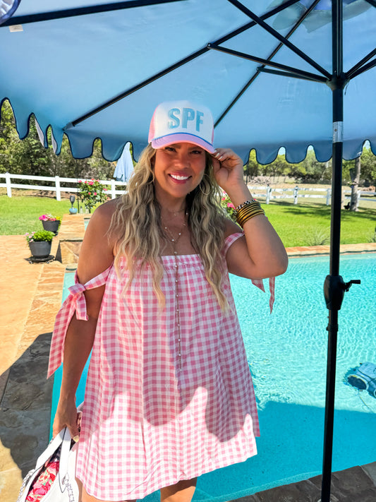 Boardwalk Babe Dress Pink Gingham [[PRE-ORDER]]