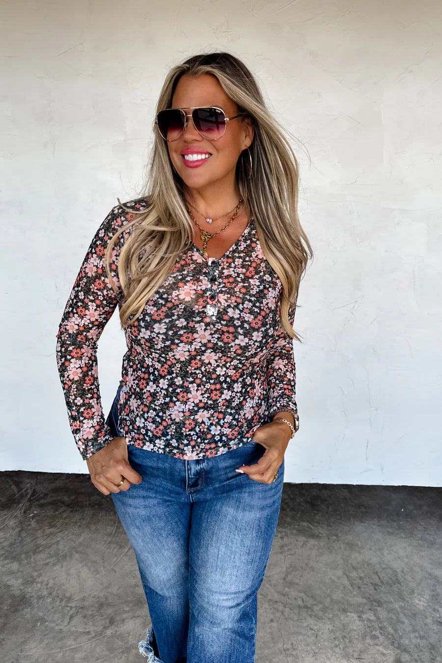Annie V-Neck Mesh Top [PRE-ORDER]]