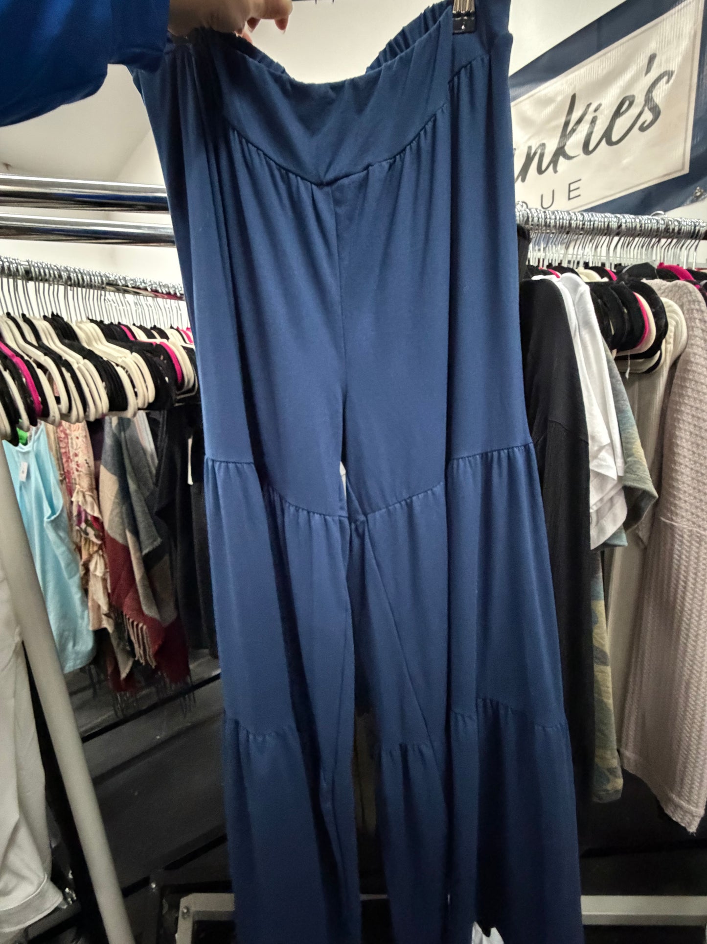 Navy Palazzo Pants -  L
