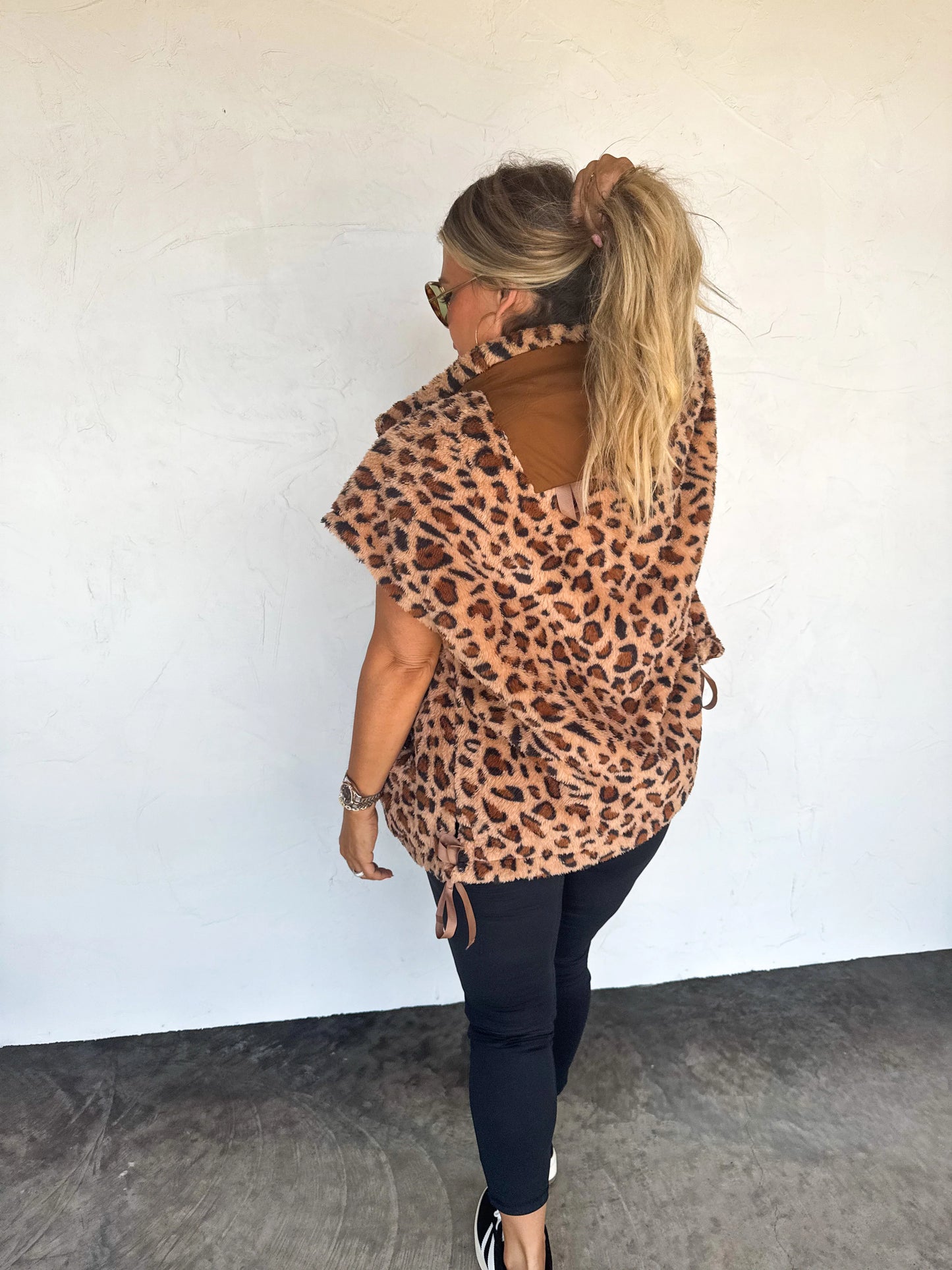 Cheetah Linden Sherpa Vest [[PRE-ORDER]]