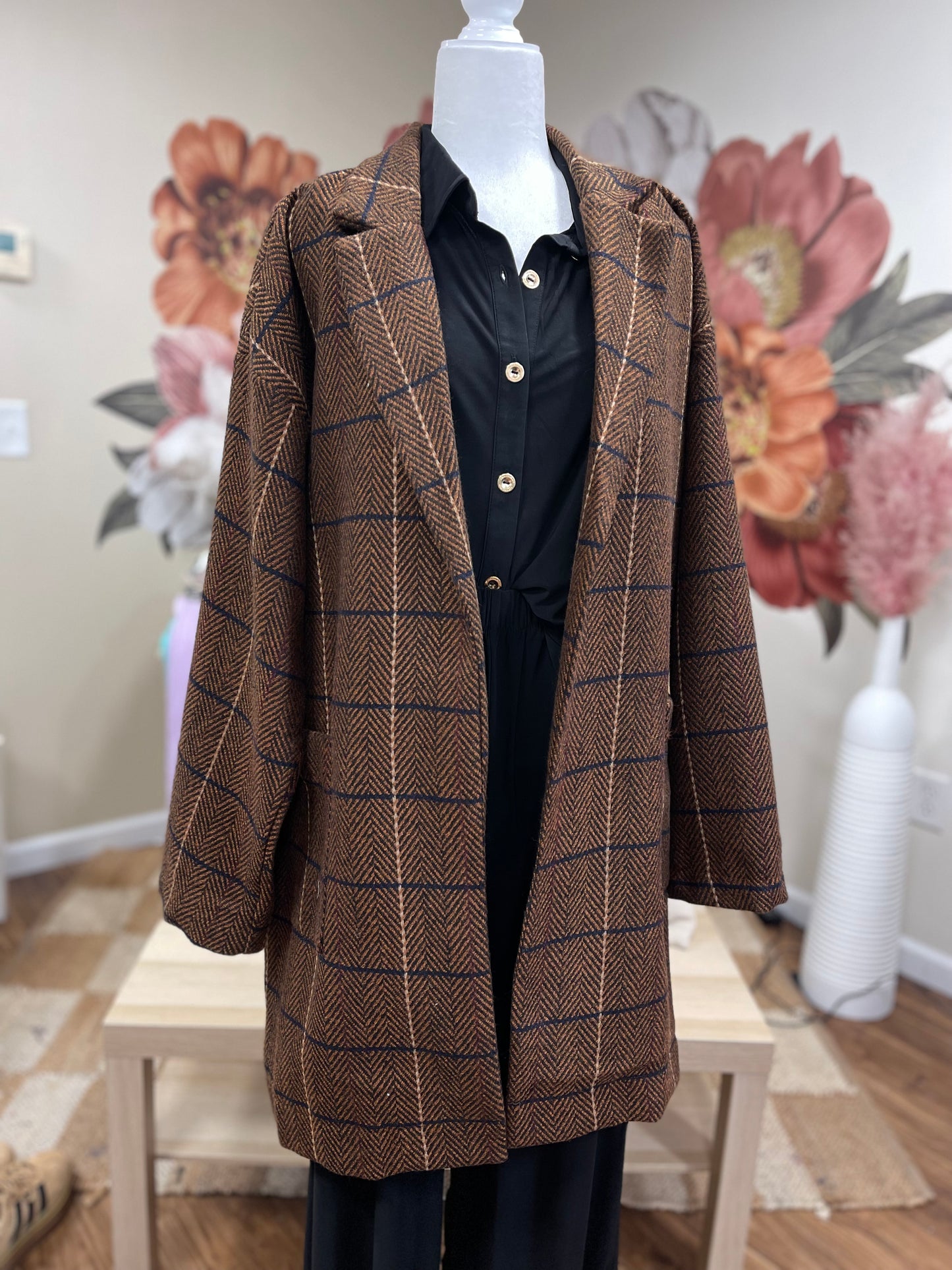 FINAL SALE * Plaid Pocket Coat