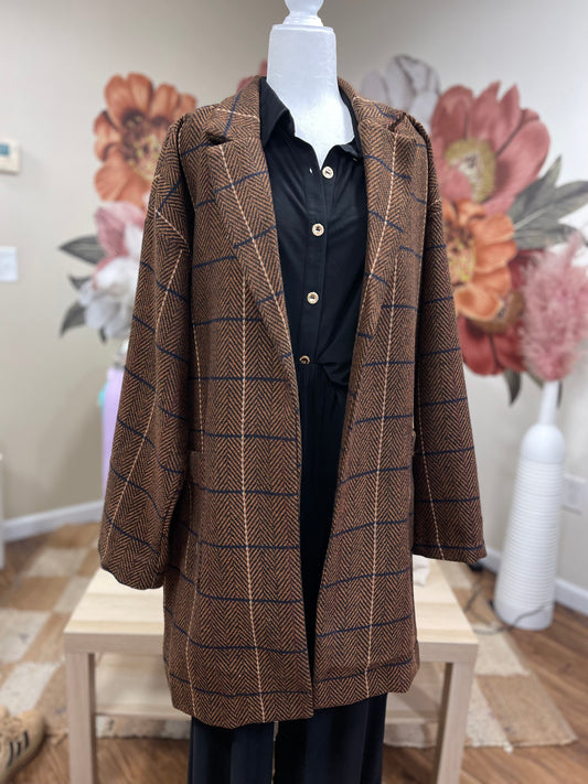 FINAL SALE * Plaid Pocket Coat