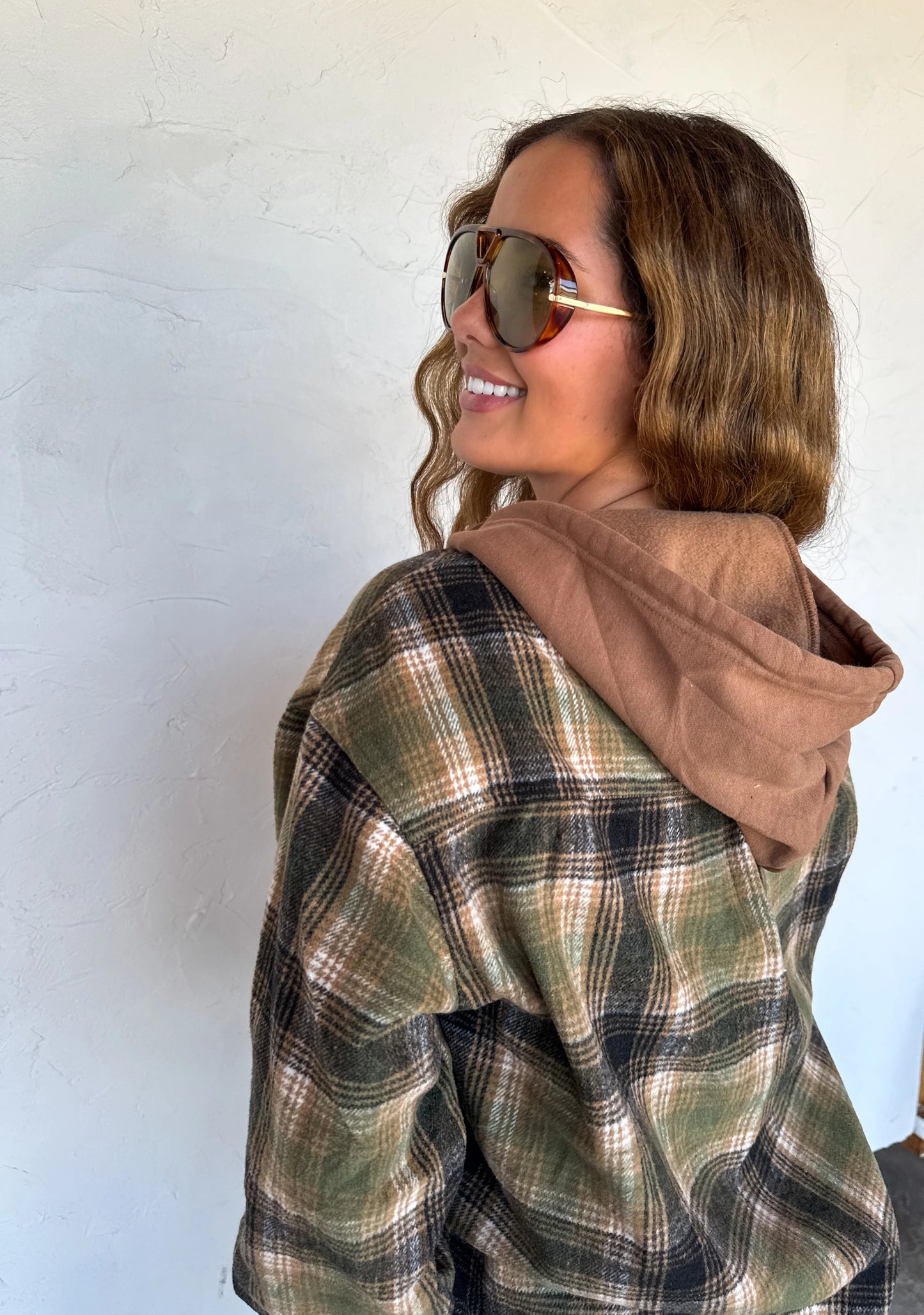 Mountain Morning Plaid Shacket in Green
