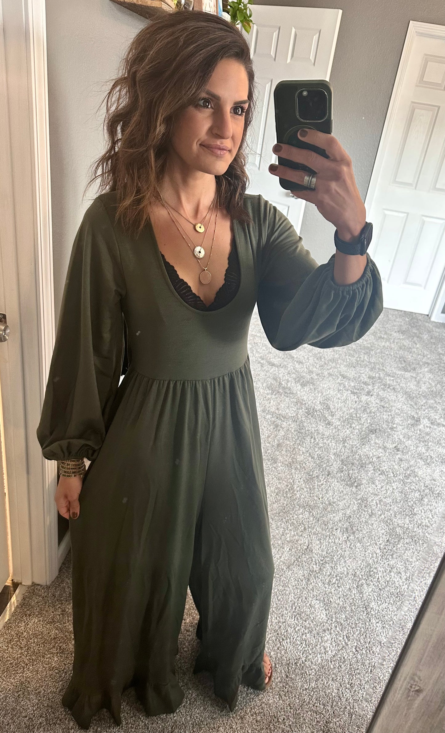 Made for Joy Olive Jumpsuit