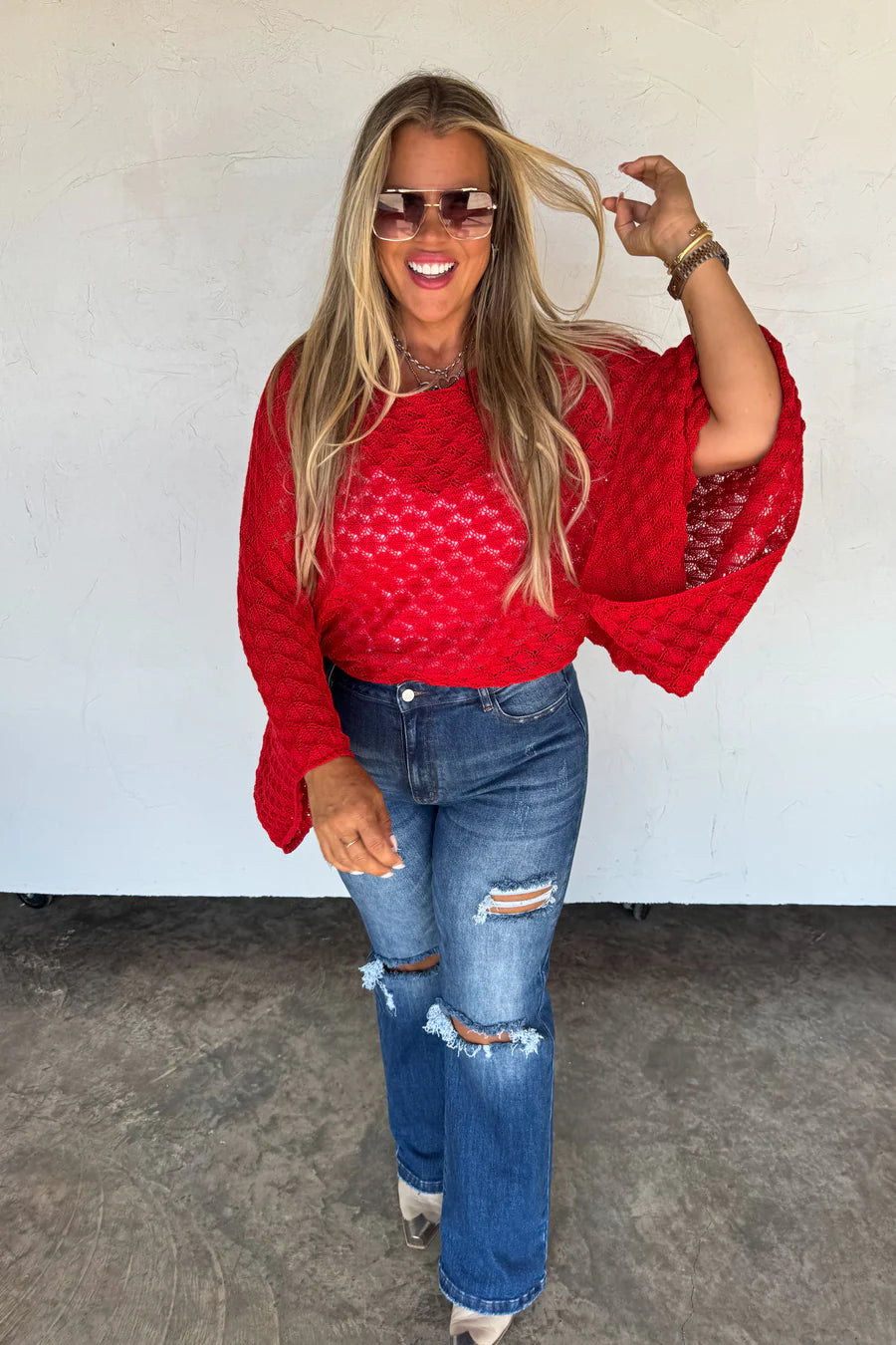 Winter Free Spirit Bell Top in Red [[PRE-ORDER ETA end of December]]