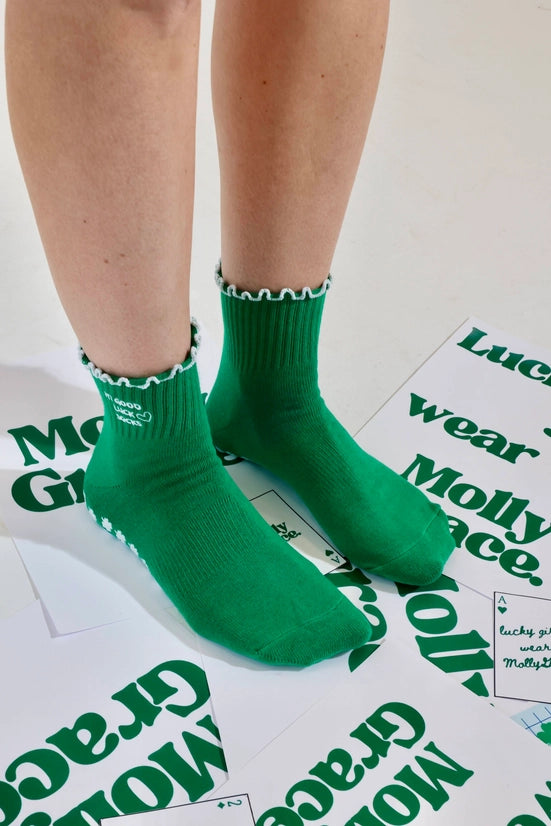 St. Baddie Shamrock Grip Socks