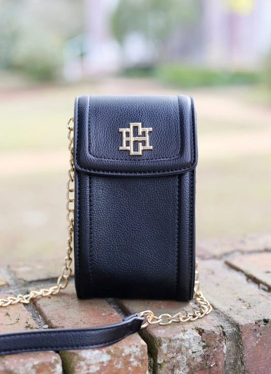 Paige Cell Phone Crossbody in Black