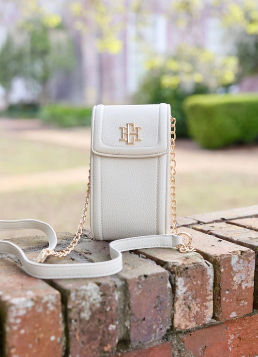 Paige Cell Phone Crossbody in Cream