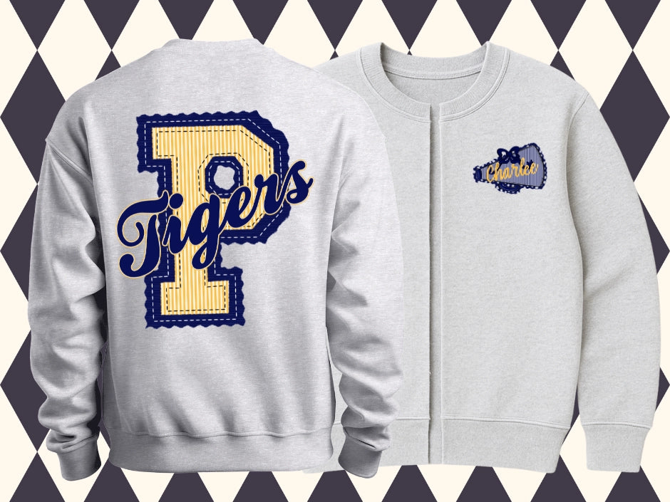 Custom Split Cheer Crewneck Cardigan