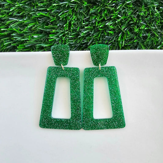 Green Glitter Avery Earrings