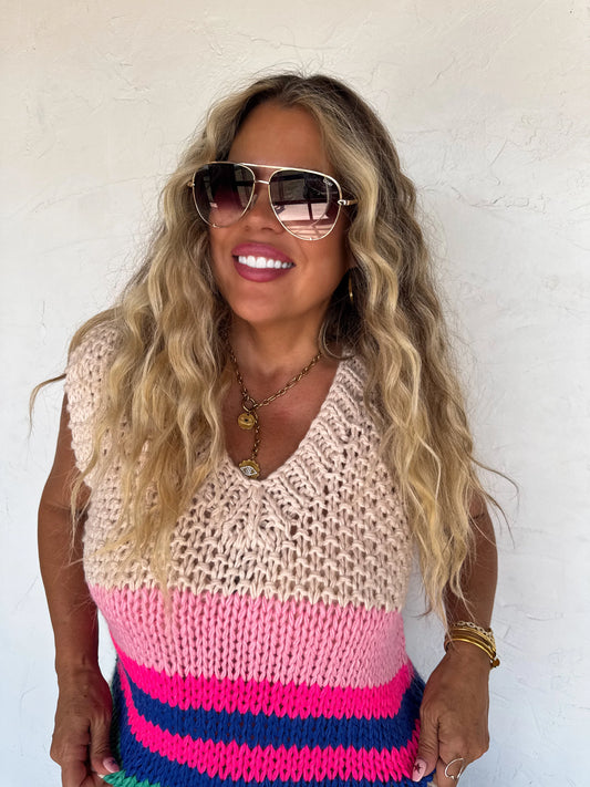 CHARLOTTE SWEATER VEST in PINK [[PRE-ORDER]]