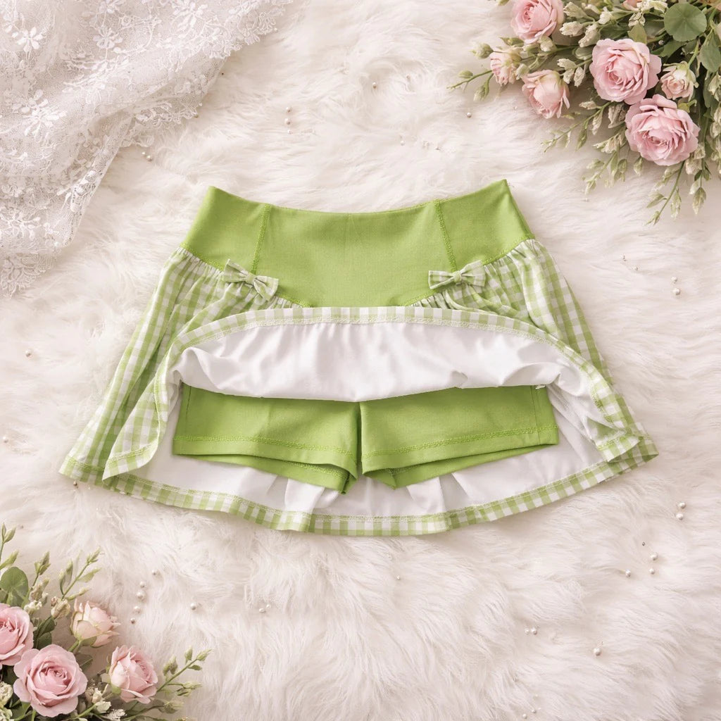 Green Gingham Everyday Motion Tennis Skort [[PRE-ORDER]]