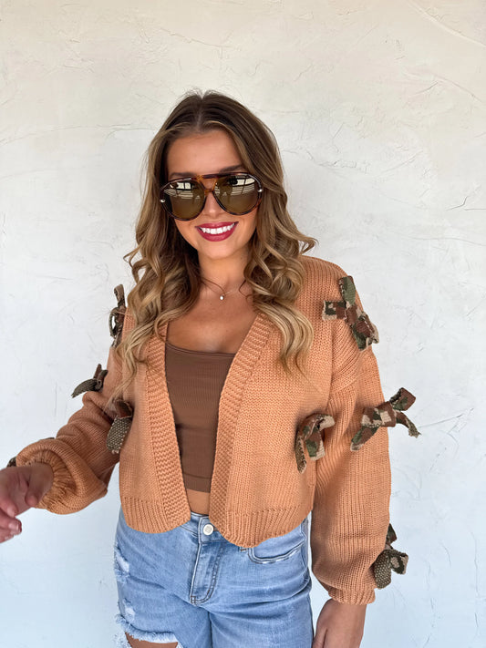 Sloane Bow Knit Cardigan Pumpkin Spice [[PRE-ORDER]]