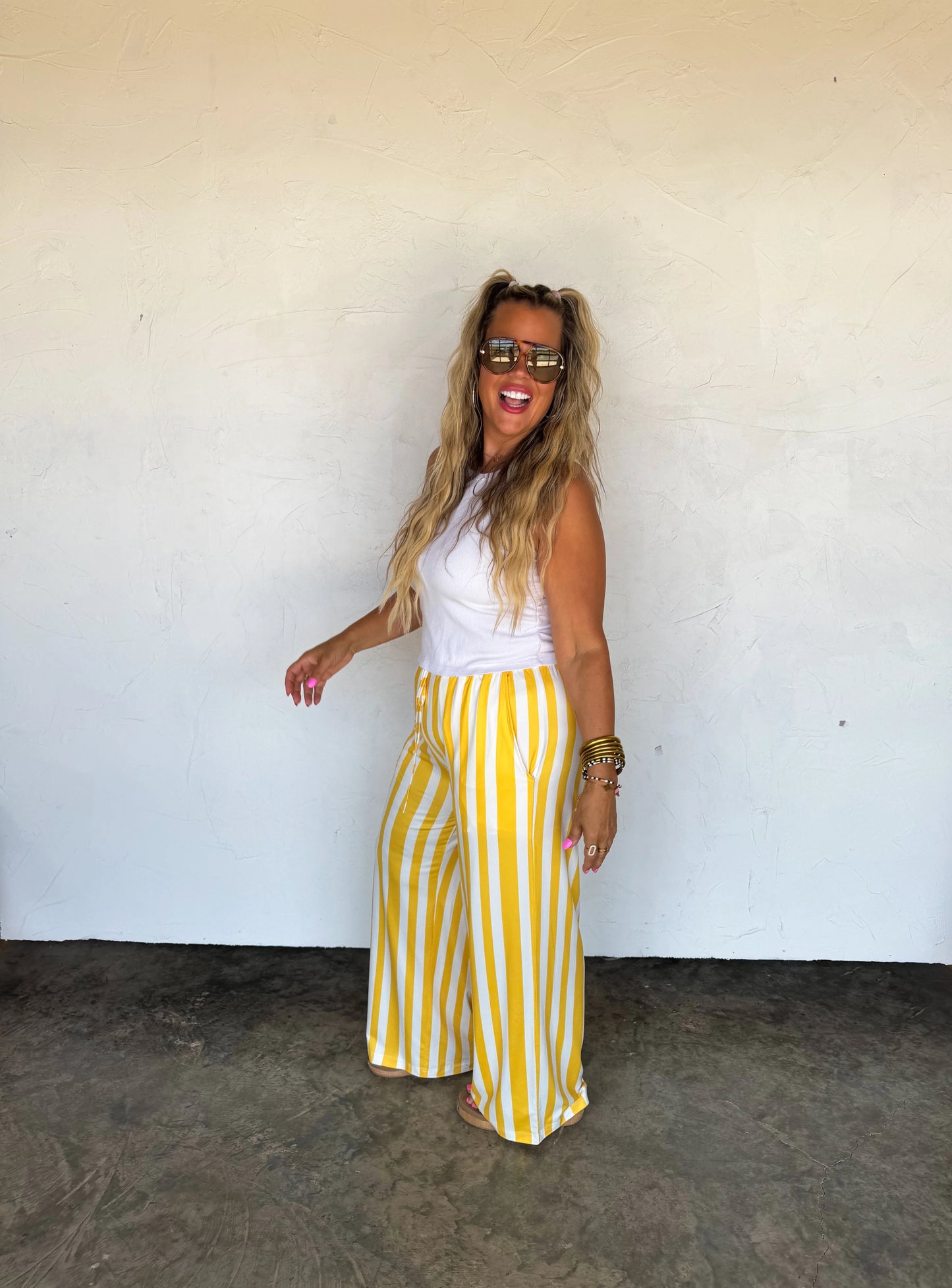 Gameday Haddie Pants Yellow Stripe