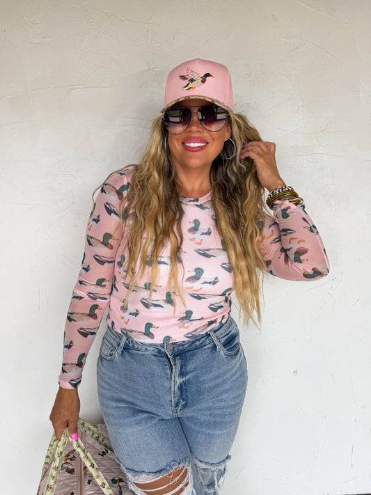 Hunting Mesh Tops Pink Ducks [ETA August]