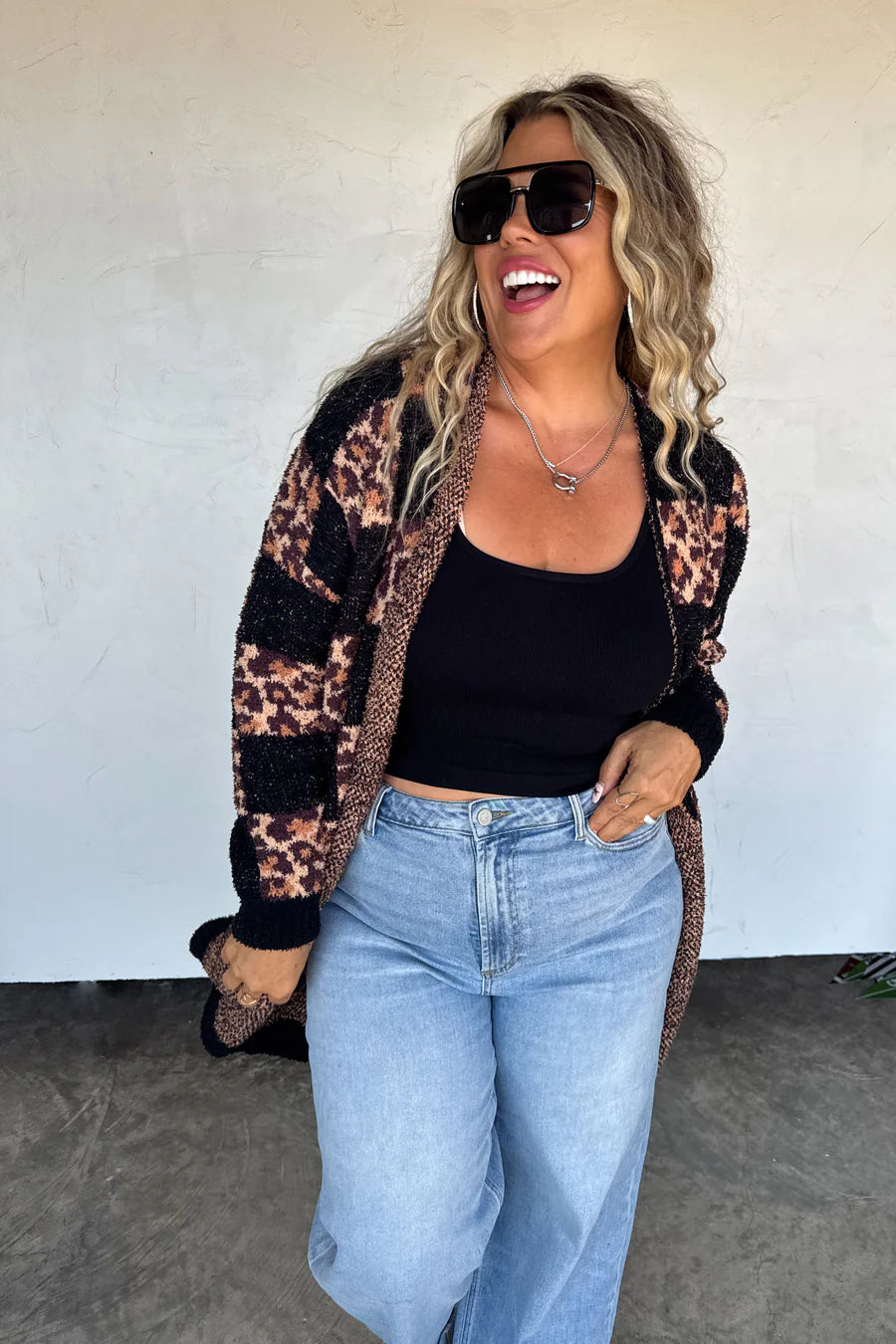 Checker Cheetah Cloud Cardigan [[PRE-ORDER ETA 12/5]]