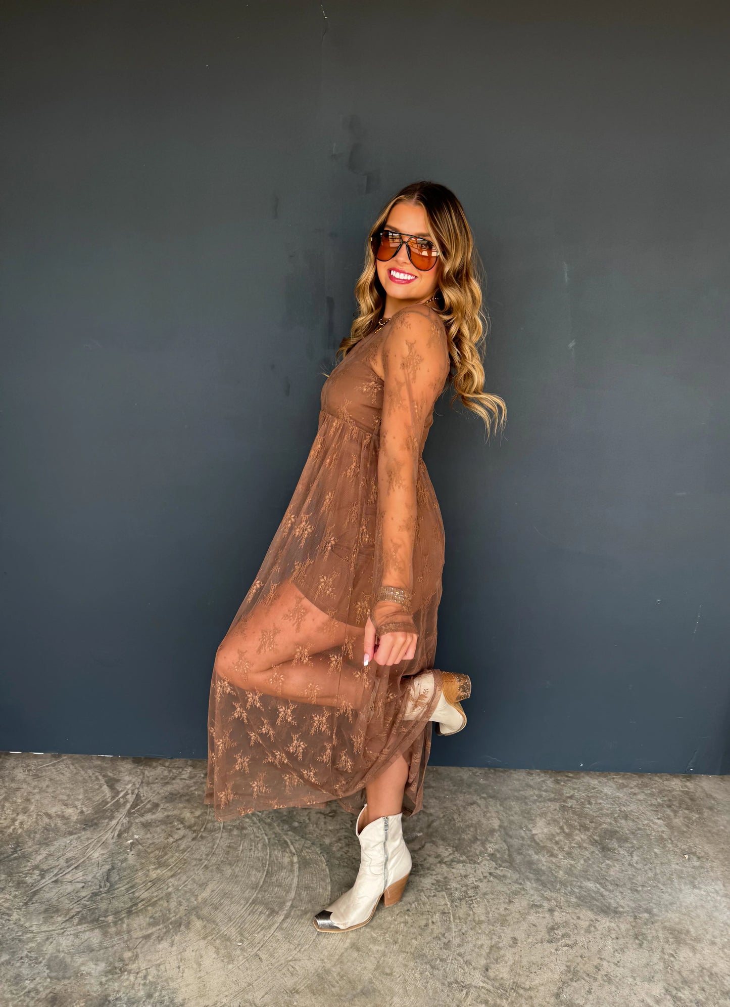 Evangeline Mocha Dress [[PRE-ORDER]]