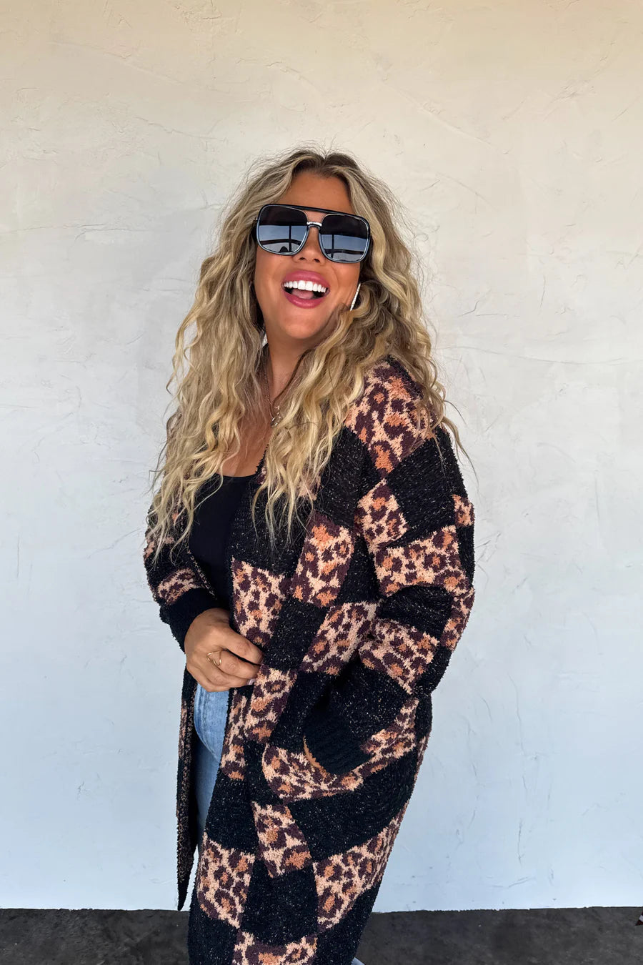 Checker Cheetah Cloud Cardigan [[PRE-ORDER ETA 12/5]]