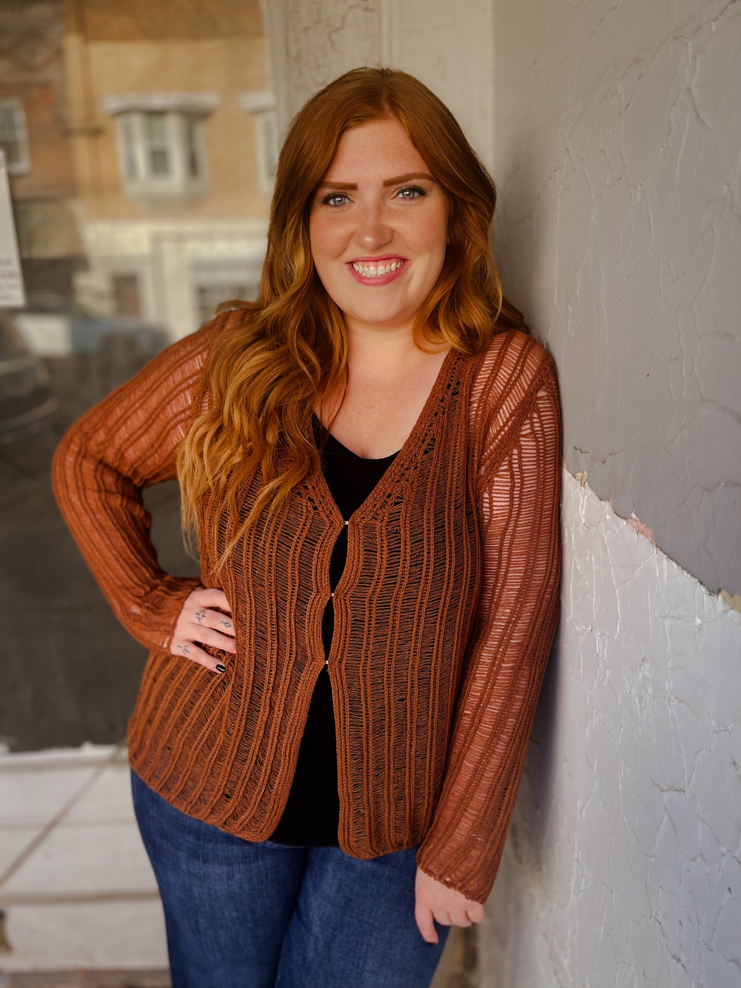 Copper Hook & Eye Closure Cardigan