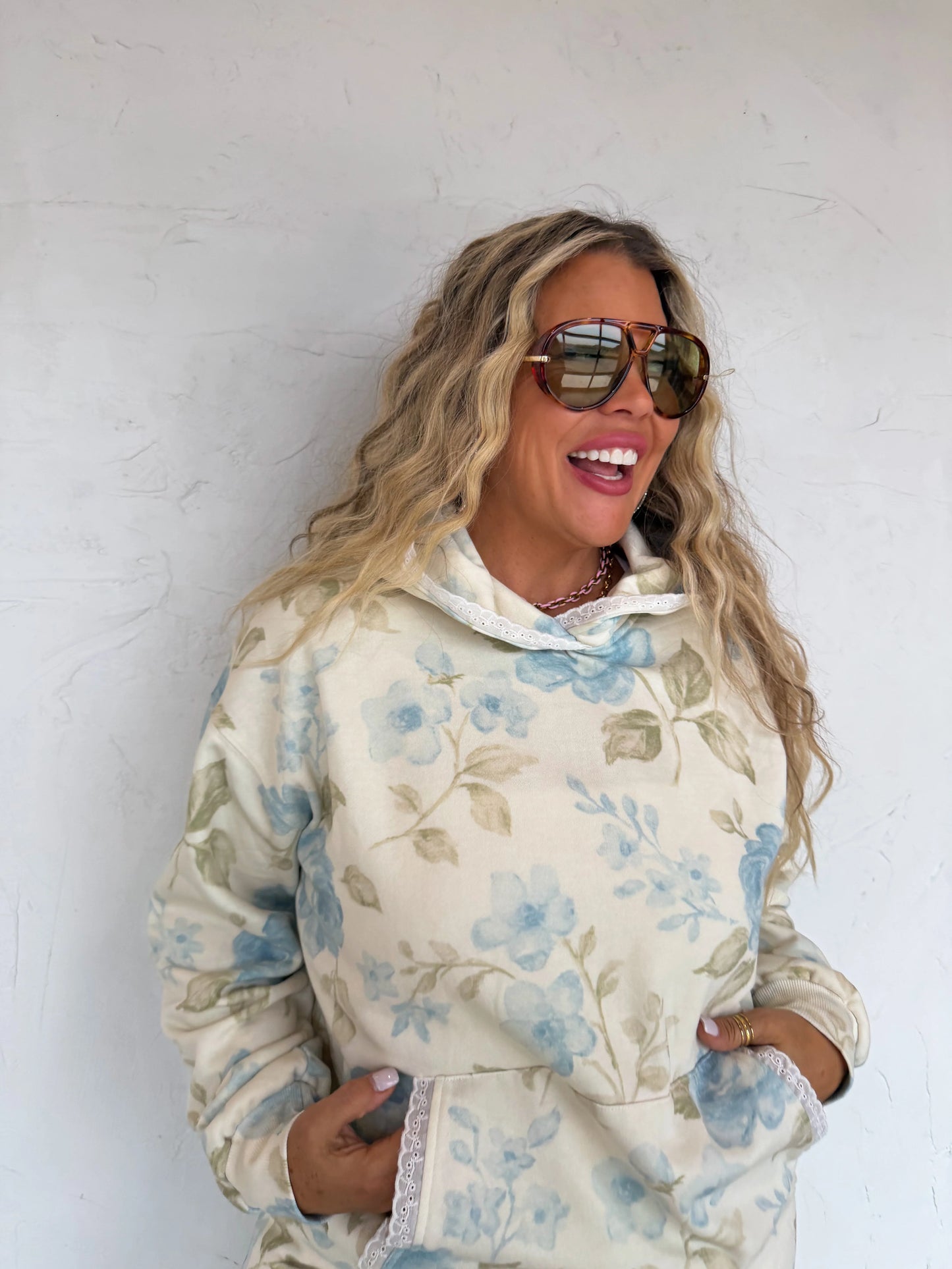 Blue Toile Lila Lace Hoodie Pullover [[PRE-ORDER]]