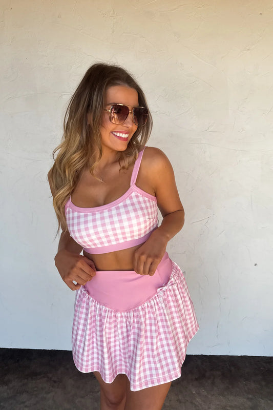 Pink Gingham Everyday Motion Tennis Skort [[PRE-ORDER]]