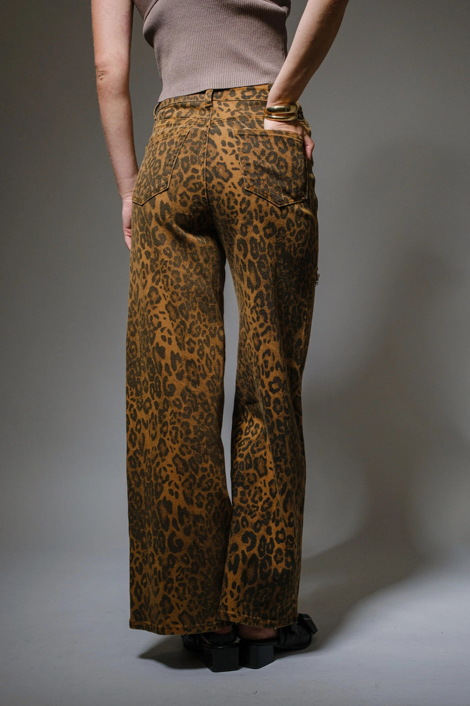 Leopard Rhinestone Jeans