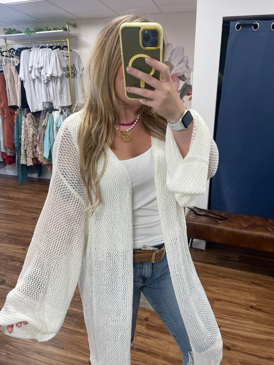Mesh Open Cardigan