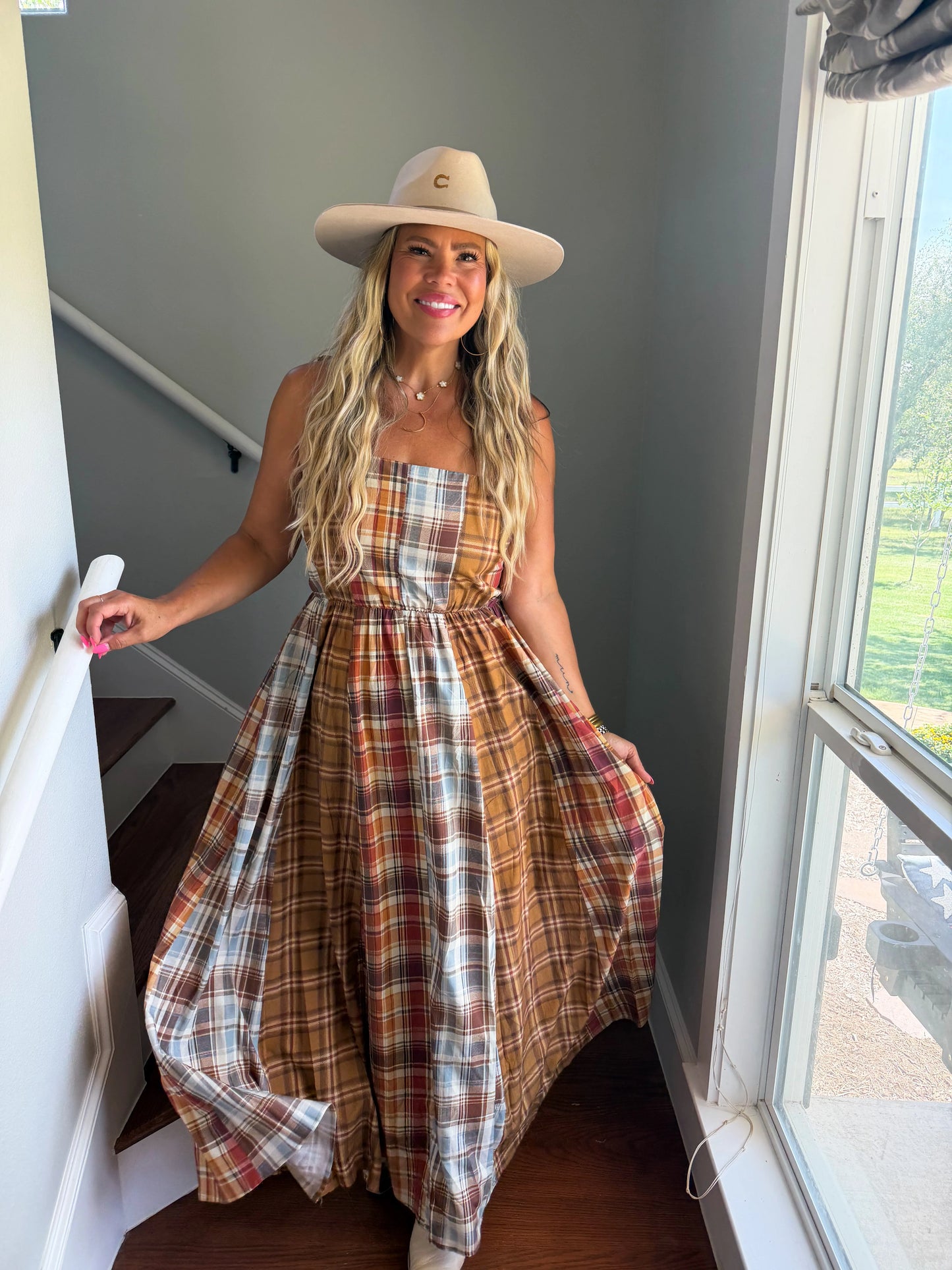 Ashford Plaid Maxi Dress