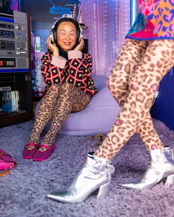 Leopard Print Sheer Tights