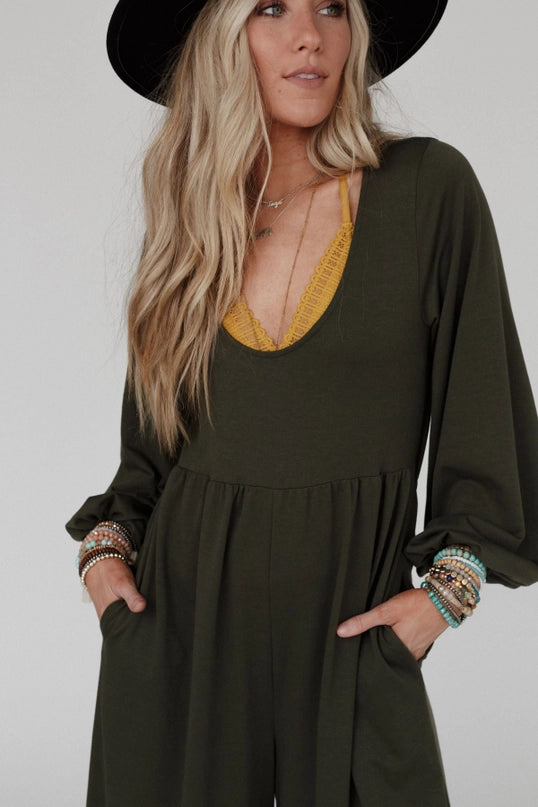 Made for Joy Olive Jumpsuit